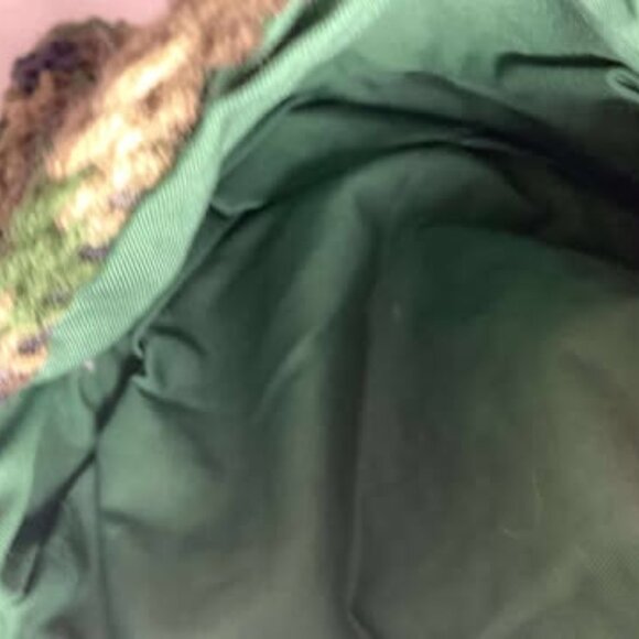 New Handmade Crochet Green & Black Fringe Backpack - Picture 5 of 5